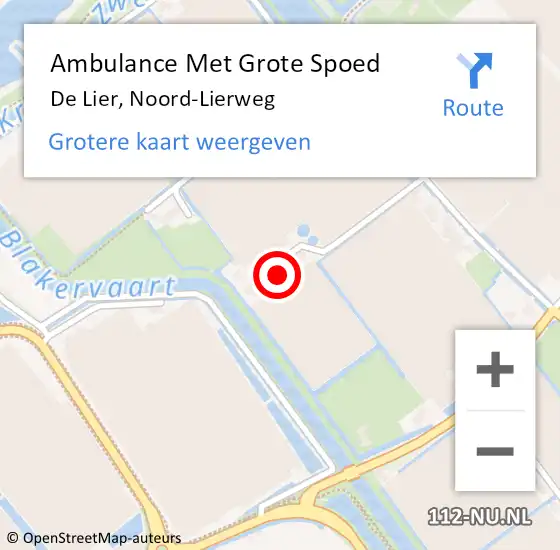 Locatie op kaart van de 112 melding: Ambulance Met Grote Spoed Naar De Lier, Noord-Lierweg op 13 mei 2022 09:31