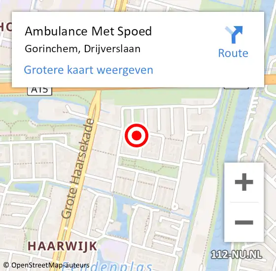 Locatie op kaart van de 112 melding: Ambulance Met Spoed Naar Gorinchem, Drijverslaan op 13 mei 2022 10:39