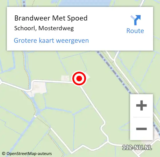 Locatie op kaart van de 112 melding: Brandweer Met Spoed Naar Schoorl, Mosterdweg op 13 mei 2022 10:50