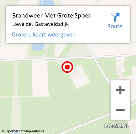 Locatie op kaart van de 112 melding: Brandweer Met Grote Spoed Naar Lievelde, Gasteveldsdijk op 13 mei 2022 10:53