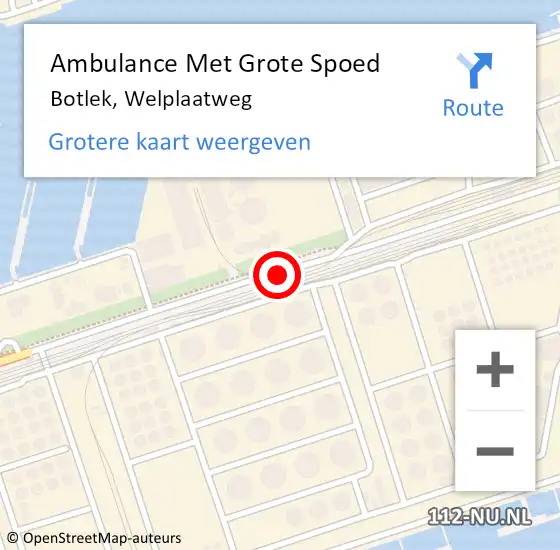 Locatie op kaart van de 112 melding: Ambulance Met Grote Spoed Naar Botlek, Welplaatweg op 17 juli 2014 09:38