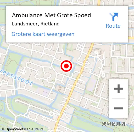 Locatie op kaart van de 112 melding: Ambulance Met Grote Spoed Naar Landsmeer, Rietland op 13 mei 2022 11:50