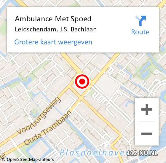 Locatie op kaart van de 112 melding: Ambulance Met Spoed Naar Leidschendam, J.S. Bachlaan op 13 mei 2022 12:36