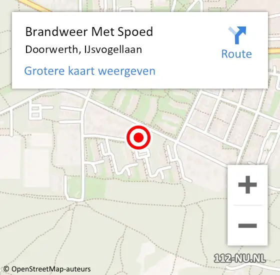 Locatie op kaart van de 112 melding: Brandweer Met Spoed Naar Doorwerth, IJsvogellaan op 13 mei 2022 13:34