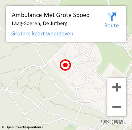 Locatie op kaart van de 112 melding: Ambulance Met Grote Spoed Naar Laag-Soeren, De Jutberg op 13 mei 2022 13:57