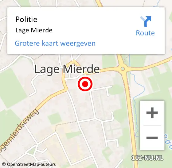 Locatie op kaart van de 112 melding: Politie Lage Mierde op 13 mei 2022 14:15