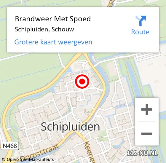 Locatie op kaart van de 112 melding: Brandweer Met Spoed Naar Schipluiden, Schouw op 13 mei 2022 14:27