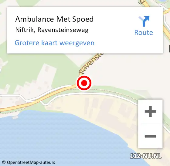 Locatie op kaart van de 112 melding: Ambulance Met Spoed Naar Niftrik, Ravensteinseweg op 13 mei 2022 15:56
