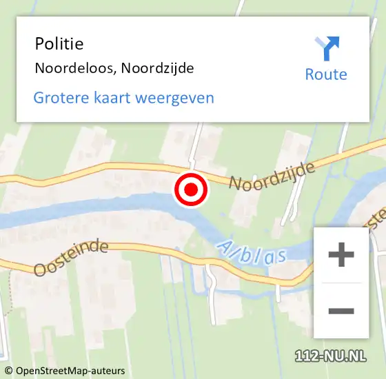 Locatie op kaart van de 112 melding: Politie Noordeloos, Noordzijde op 13 mei 2022 17:02