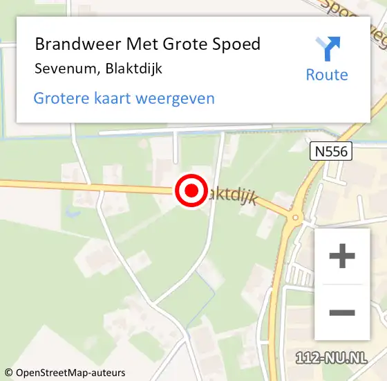 Locatie op kaart van de 112 melding: Brandweer Met Grote Spoed Naar Sevenum, Blaktdijk op 13 mei 2022 17:12