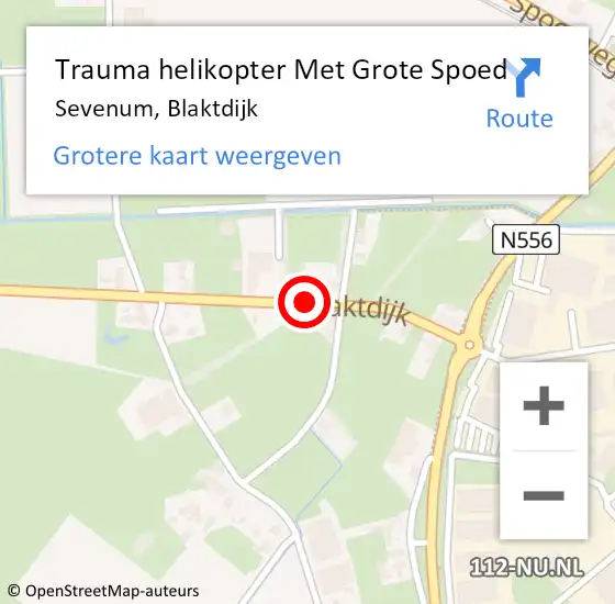 Locatie op kaart van de 112 melding: Trauma helikopter Met Grote Spoed Naar Sevenum, Blaktdijk op 13 mei 2022 17:12