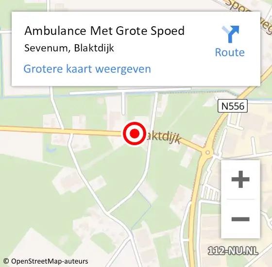 Locatie op kaart van de 112 melding: Ambulance Met Grote Spoed Naar Sevenum, Blaktdijk op 13 mei 2022 17:13