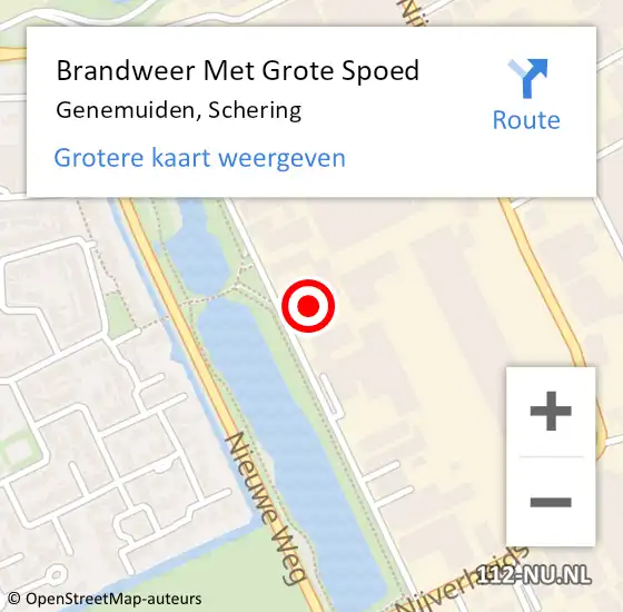 Locatie op kaart van de 112 melding: Brandweer Met Grote Spoed Naar Genemuiden, Schering op 13 mei 2022 17:32