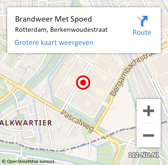 Locatie op kaart van de 112 melding: Brandweer Met Spoed Naar Rotterdam, Berkenwoudestraat op 13 mei 2022 17:34