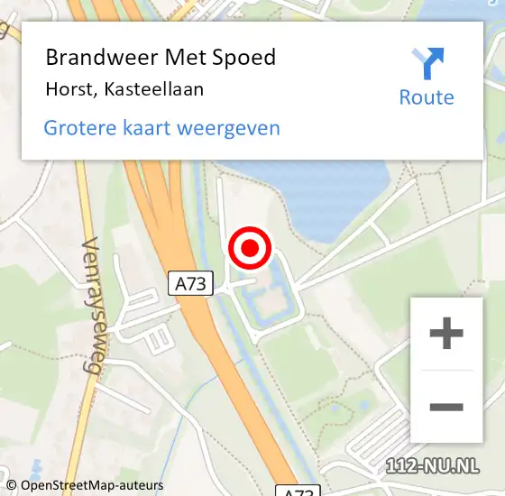 Locatie op kaart van de 112 melding: Brandweer Met Spoed Naar Horst, Kasteellaan op 13 mei 2022 17:49