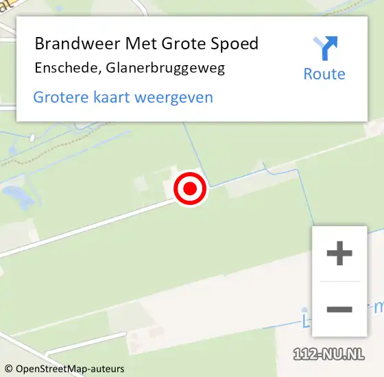 Locatie op kaart van de 112 melding: Brandweer Met Grote Spoed Naar Enschede, Glanerbruggeweg op 13 mei 2022 18:03