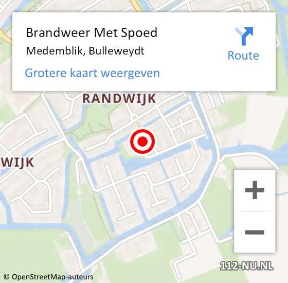 Locatie op kaart van de 112 melding: Brandweer Met Spoed Naar Medemblik, Bulleweydt op 13 mei 2022 18:19