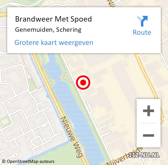 Locatie op kaart van de 112 melding: Brandweer Met Spoed Naar Genemuiden, Schering op 13 mei 2022 18:44