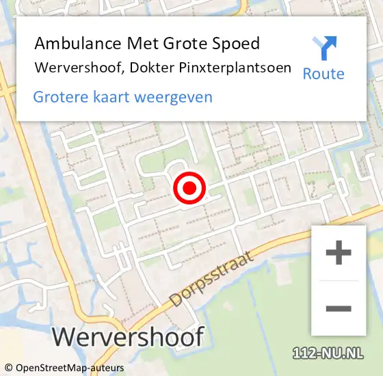Locatie op kaart van de 112 melding: Ambulance Met Grote Spoed Naar Wervershoof, Dokter Pinxterplantsoen op 13 mei 2022 20:02