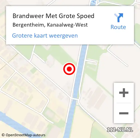 Locatie op kaart van de 112 melding: Brandweer Met Grote Spoed Naar Bergentheim, Kanaalweg-West op 13 mei 2022 20:04