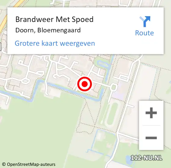 Locatie op kaart van de 112 melding: Brandweer Met Spoed Naar Doorn, Bloemengaard op 13 mei 2022 20:26