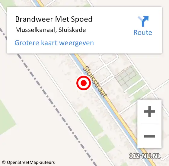 Locatie op kaart van de 112 melding: Brandweer Met Spoed Naar Musselkanaal, Sluiskade op 13 mei 2022 20:34