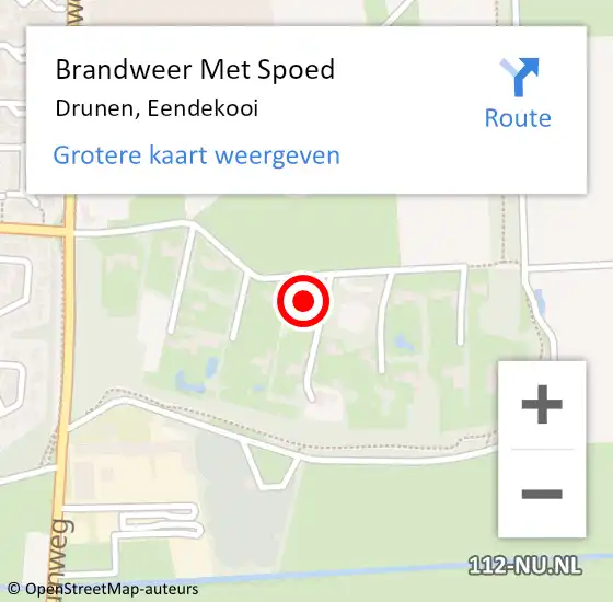 Locatie op kaart van de 112 melding: Brandweer Met Spoed Naar Drunen, Eendekooi op 13 mei 2022 21:02