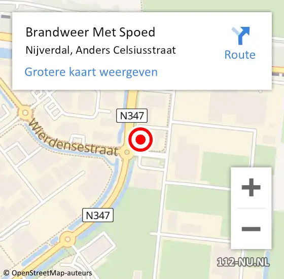 Locatie op kaart van de 112 melding: Brandweer Met Spoed Naar Nijverdal, Anders Celsiusstraat op 13 mei 2022 23:55