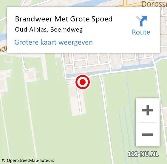 Locatie op kaart van de 112 melding: Brandweer Met Grote Spoed Naar Oud-Alblas, Beemdweg op 14 mei 2022 00:19