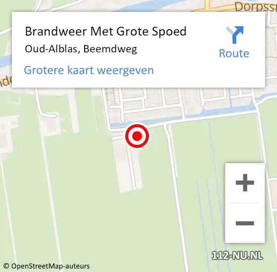 Locatie op kaart van de 112 melding: Brandweer Met Grote Spoed Naar Oud-Alblas, Beemdweg op 14 mei 2022 00:21