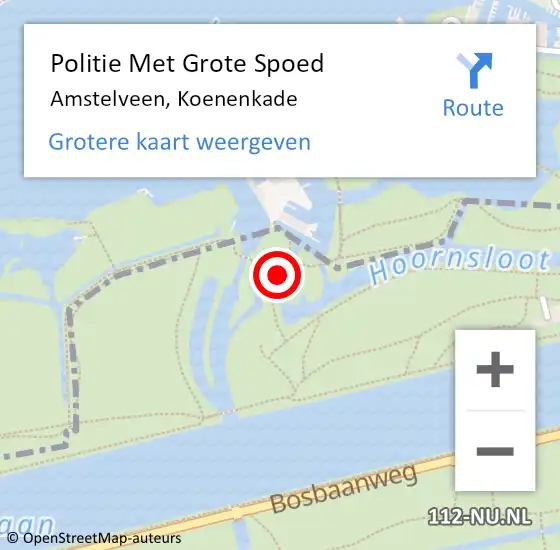 Locatie op kaart van de 112 melding: Politie Met Grote Spoed Naar Amstelveen, Koenenkade op 14 mei 2022 00:46