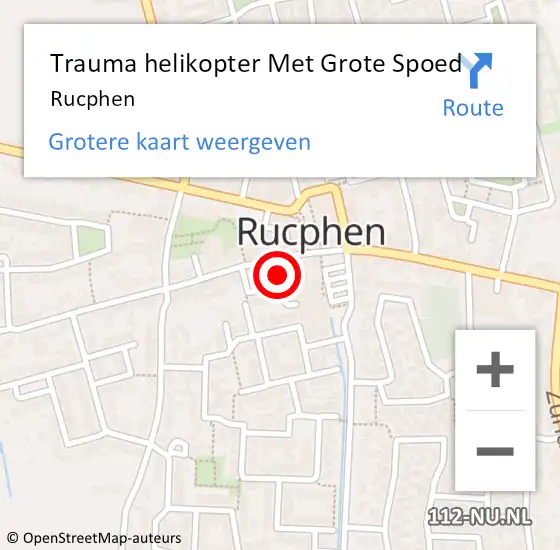 Locatie op kaart van de 112 melding: Trauma helikopter Met Grote Spoed Naar Rucphen op 14 mei 2022 02:05
