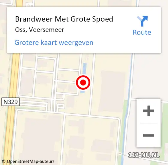 Locatie op kaart van de 112 melding: Brandweer Met Grote Spoed Naar Oss, Veersemeer op 14 mei 2022 02:11