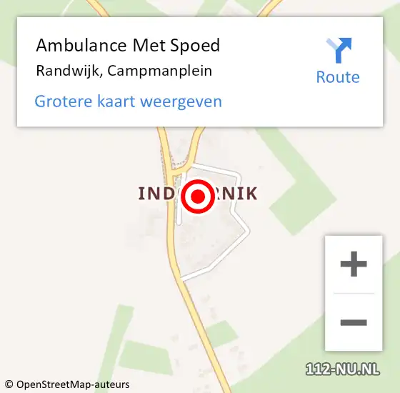 Locatie op kaart van de 112 melding: Ambulance Met Spoed Naar Randwijk, Campmanplein op 14 mei 2022 02:57