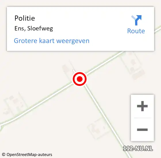 Locatie op kaart van de 112 melding: Politie Ens, Sloefweg op 8 oktober 2013 15:23