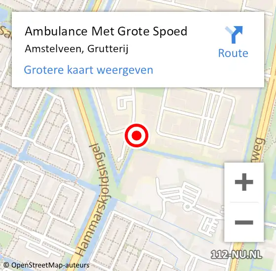 Locatie op kaart van de 112 melding: Ambulance Met Grote Spoed Naar Amstelveen, Grutterij op 14 mei 2022 04:26