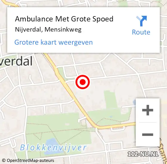 Locatie op kaart van de 112 melding: Ambulance Met Grote Spoed Naar Nijverdal, Mensinkweg op 14 mei 2022 04:32