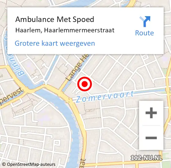 Locatie op kaart van de 112 melding: Ambulance Met Spoed Naar Haarlem, Haarlemmermeerstraat op 14 mei 2022 05:33