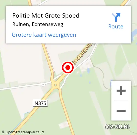 Locatie op kaart van de 112 melding: Politie Met Grote Spoed Naar Ruinen, Echtenseweg op 14 mei 2022 06:01