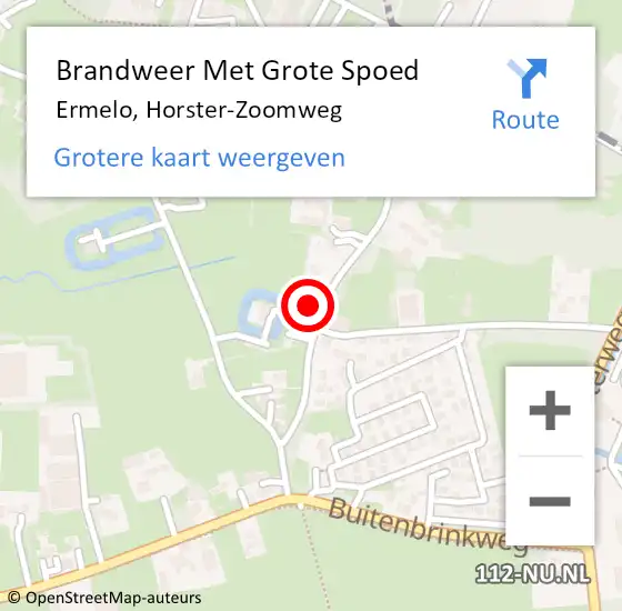 Locatie op kaart van de 112 melding: Brandweer Met Grote Spoed Naar Ermelo, Horster-Zoomweg op 14 mei 2022 06:23