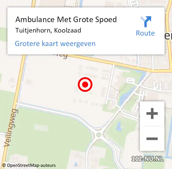 Locatie op kaart van de 112 melding: Ambulance Met Grote Spoed Naar Tuitjenhorn, Koolzaad op 14 mei 2022 06:26