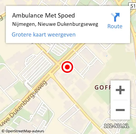 Locatie op kaart van de 112 melding: Ambulance Met Spoed Naar Nijmegen, Nieuwe Dukenburgseweg op 14 mei 2022 08:27