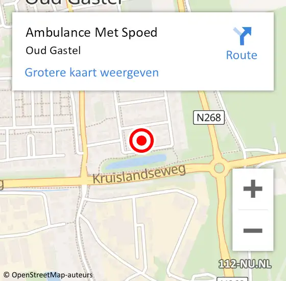 Locatie op kaart van de 112 melding: Ambulance Met Spoed Naar Oud Gastel op 14 mei 2022 08:30