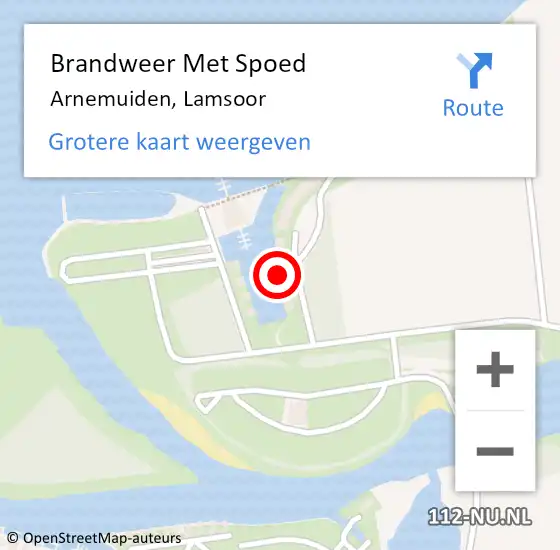 Locatie op kaart van de 112 melding: Brandweer Met Spoed Naar Arnemuiden, Lamsoor op 14 mei 2022 08:41