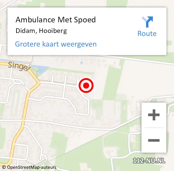 Locatie op kaart van de 112 melding: Ambulance Met Spoed Naar Didam, Hooiberg op 14 mei 2022 08:42