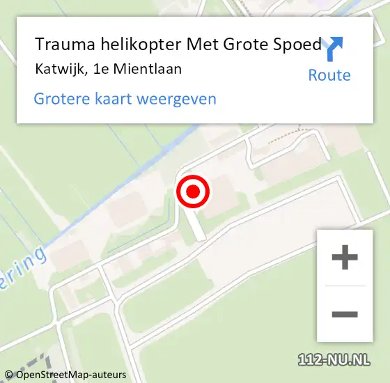 Locatie op kaart van de 112 melding: Trauma helikopter Met Grote Spoed Naar Katwijk, 1e Mientlaan op 14 mei 2022 08:47