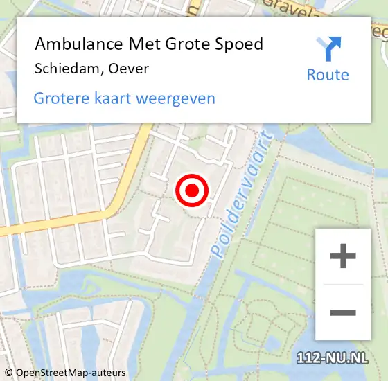 Locatie op kaart van de 112 melding: Ambulance Met Grote Spoed Naar Schiedam, Oever op 14 mei 2022 08:58