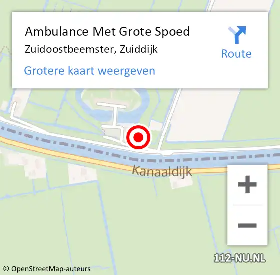 Locatie op kaart van de 112 melding: Ambulance Met Grote Spoed Naar Zuidoostbeemster, Zuiddijk op 14 mei 2022 09:54