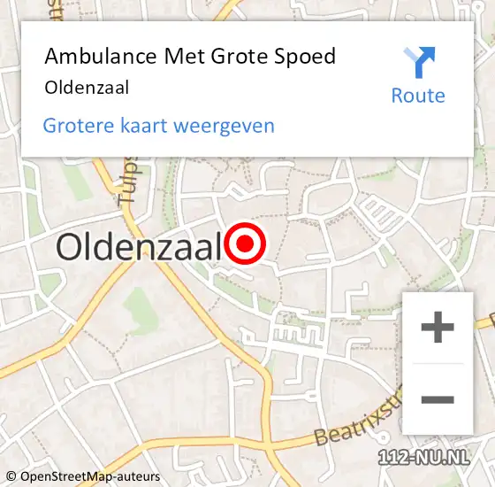 Locatie op kaart van de 112 melding: Ambulance Met Grote Spoed Naar Oldenzaal op 14 mei 2022 10:41