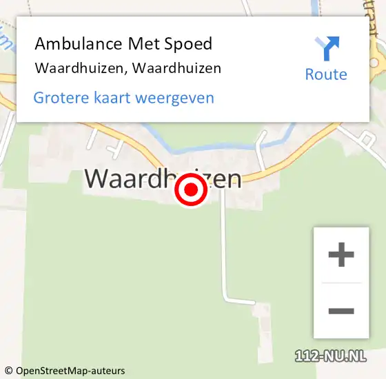 Locatie op kaart van de 112 melding: Ambulance Met Spoed Naar Waardhuizen, Waardhuizen op 14 mei 2022 12:05